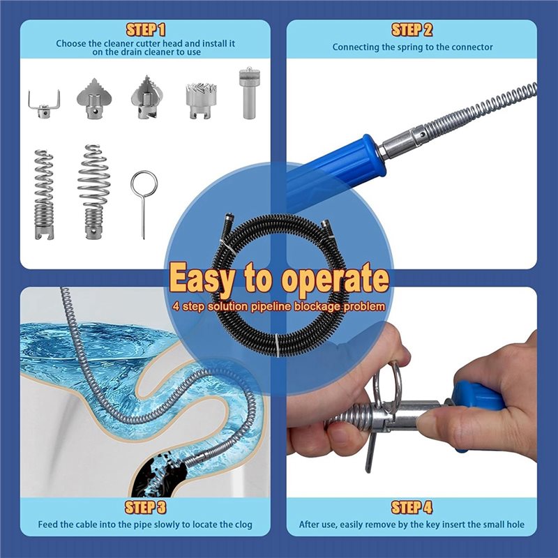 DT17 Plumbing Snake Tool Flexi - Drain Snake Flexible 评论和价格